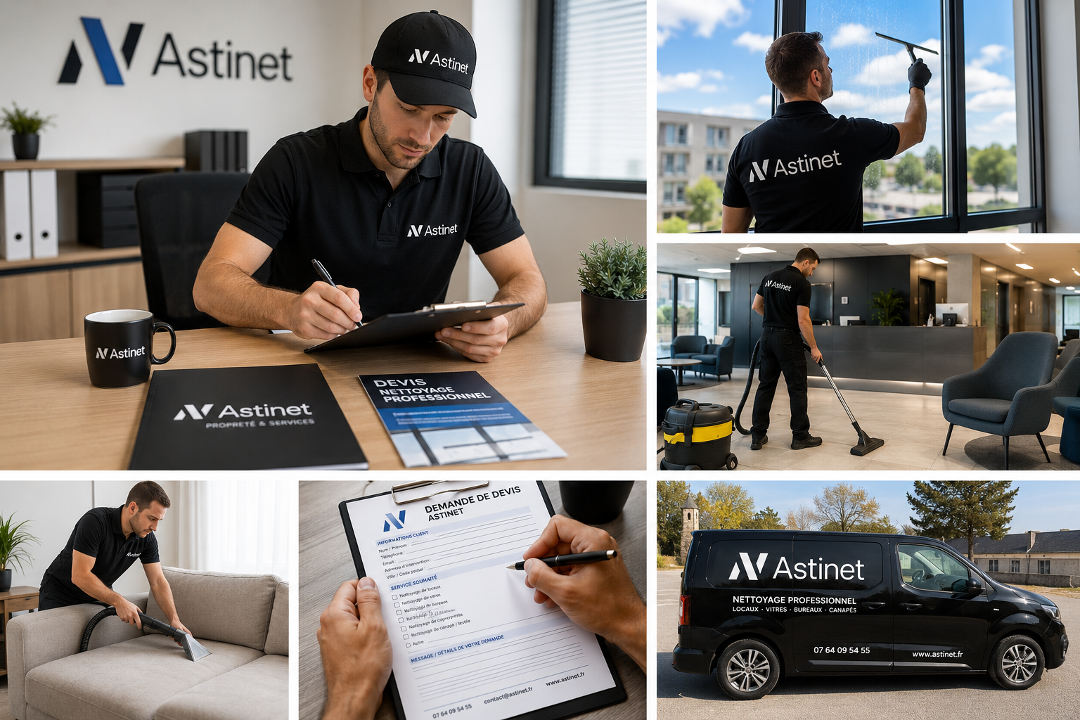 Demande de devis pour nettoyage professionnel à Caen avec Astinet